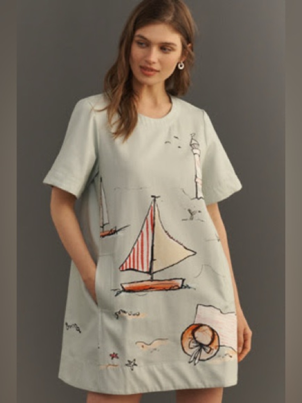 NWT Anthropologie Emmy Short-Sleeve Swing Mini Dress by Maeve | Size Small